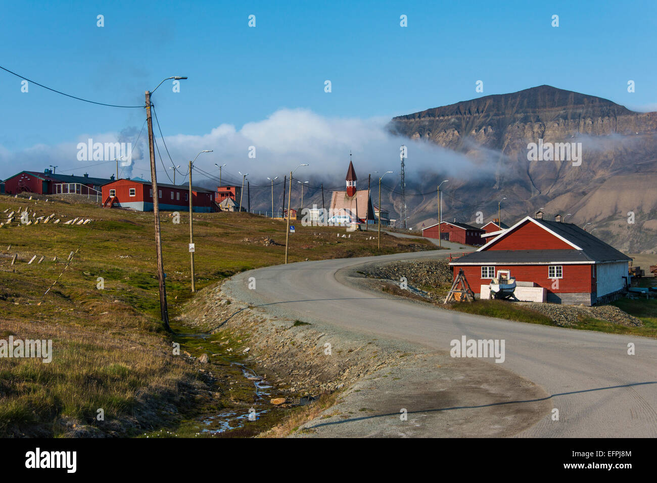 Longyearbyen, Spitsbergen, Svalbard artico, Norvegia, Scandinavia, Europa Foto Stock