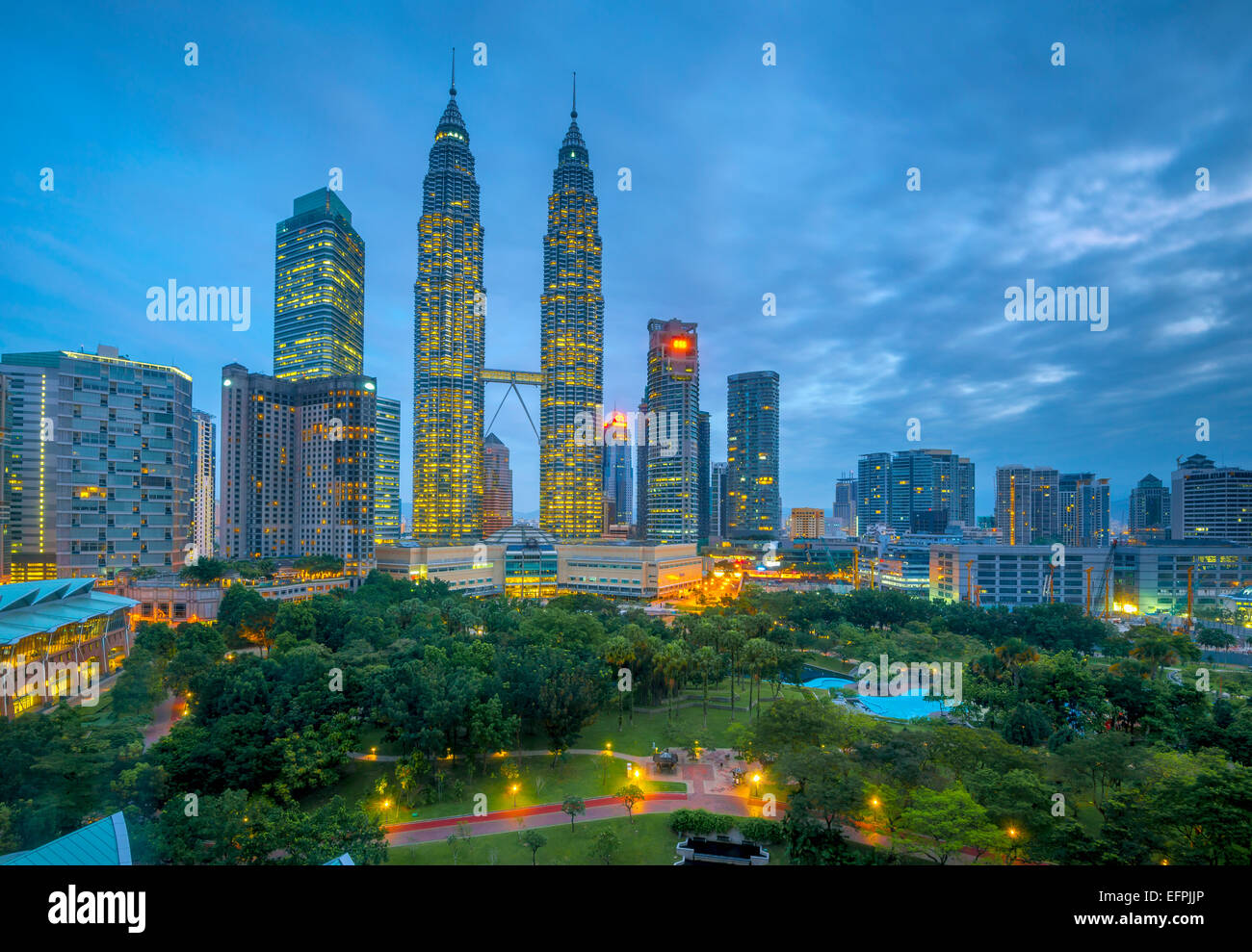 Torri Petronas, Kuala Lumpur, Malesia, Asia sud-orientale, Asia Foto Stock