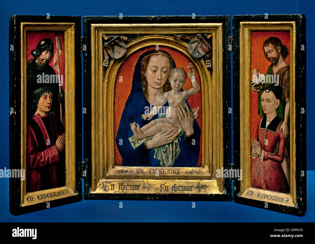 Trittico con Madonna e Bambino 1475 Hugo van der Goes 1140-1482 belga fiamminga del Belgio Foto Stock