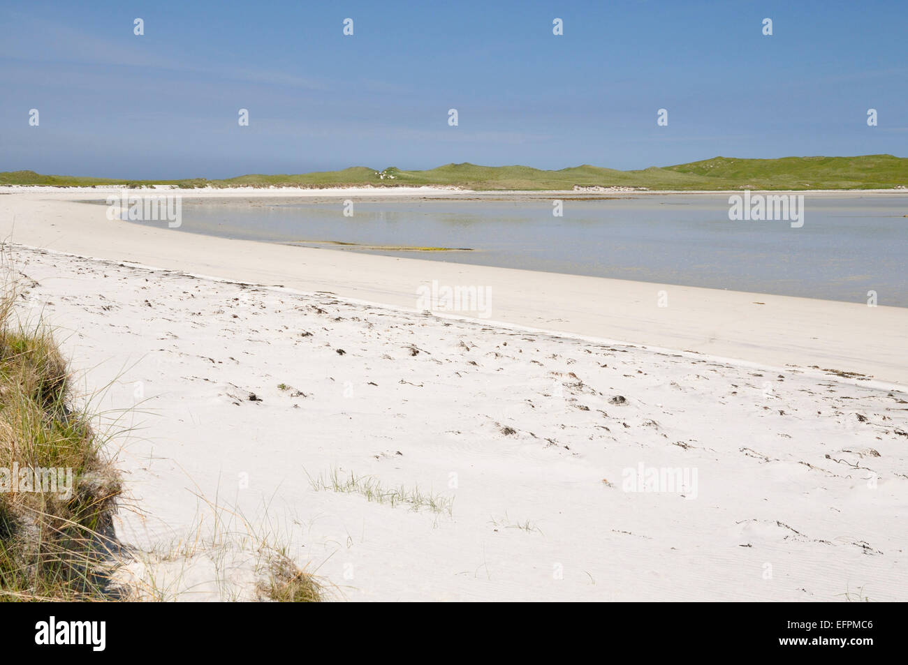 Spiaggia a Machair Leathann, Aird Mhorain una giusta distanza North Uist, Ebridi Esterne Foto Stock