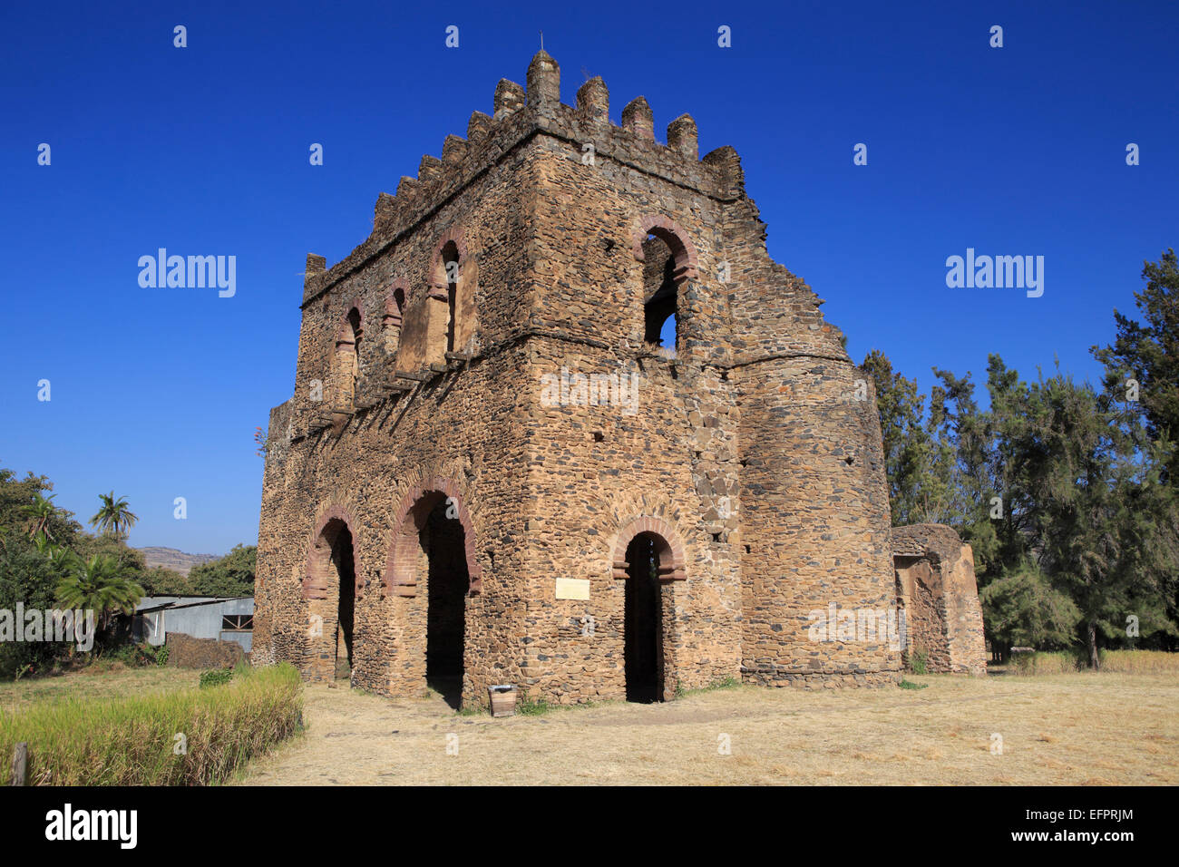 Fasil Gebbi complesso Fasilides (castello), Gonder, Amhara Region, Etiopia Foto Stock