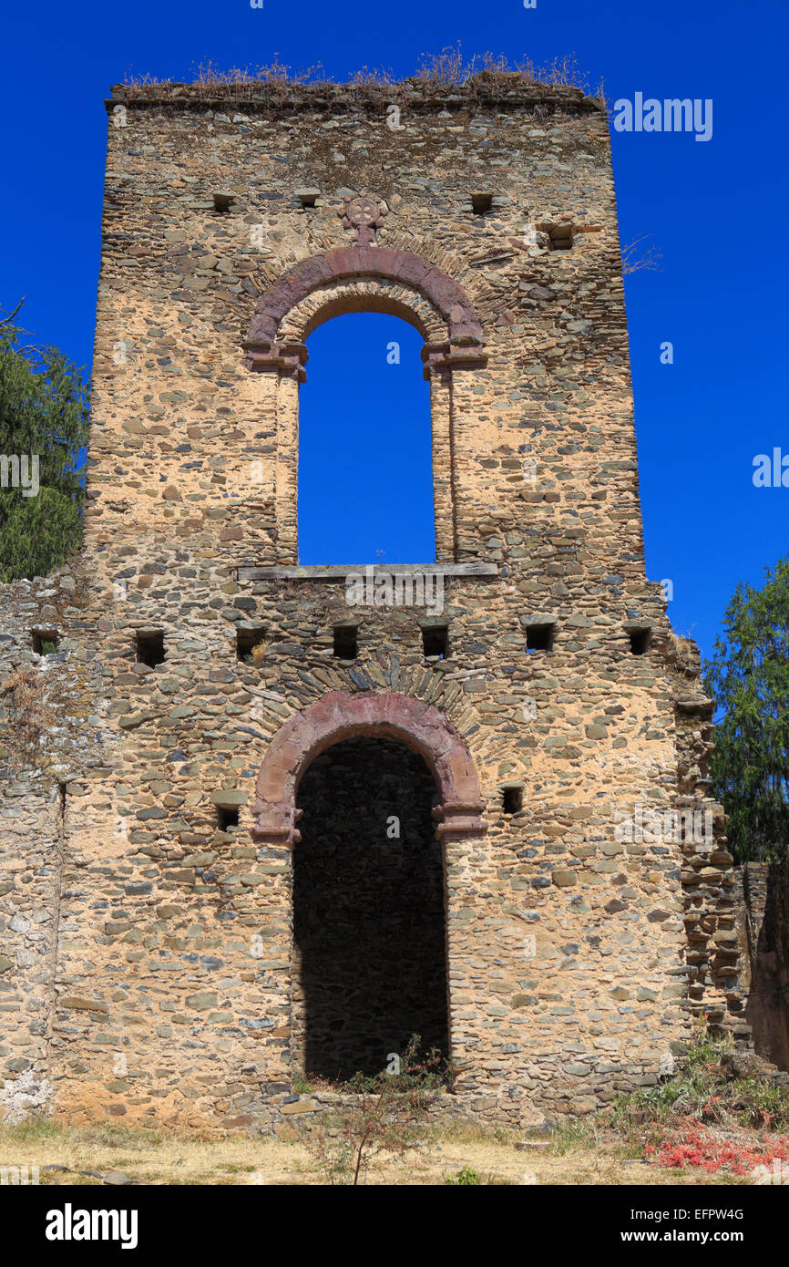 Qusquam le rovine dell'abbazia, Gonder, Amhara Region, Etiopia Foto Stock