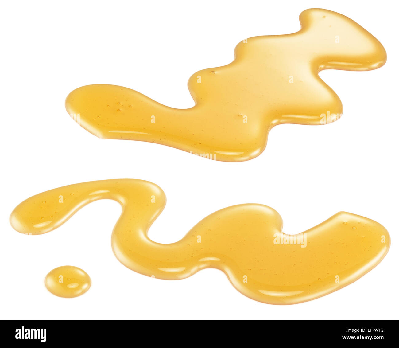 Macchia di miele isolato su uno sfondo bianco. I tracciati di ritaglio. Foto Stock