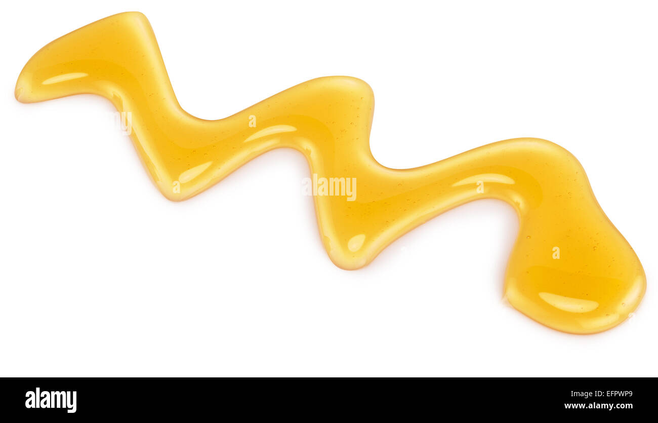 Macchia di miele isolato su uno sfondo bianco. I tracciati di ritaglio. Foto Stock