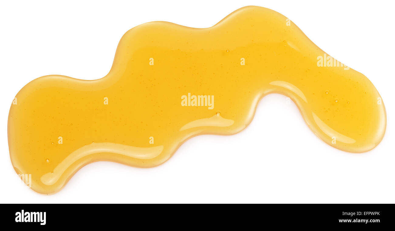 Macchia di miele isolato su uno sfondo bianco. I tracciati di ritaglio. Foto Stock