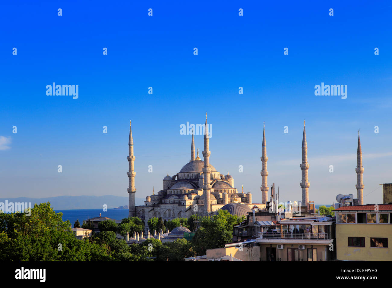 Sultan Ahmed moschea o la Moschea Blu (1609-1617), Istanbul, Turchia Foto Stock