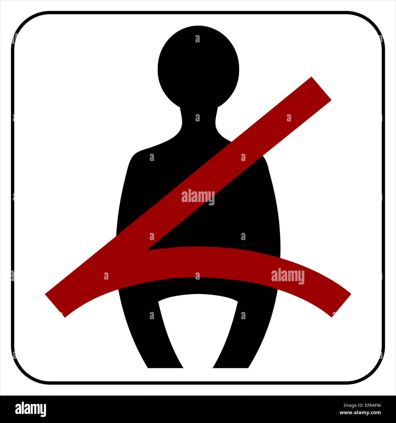 Usare la cintura di sicurezza segno Foto Stock