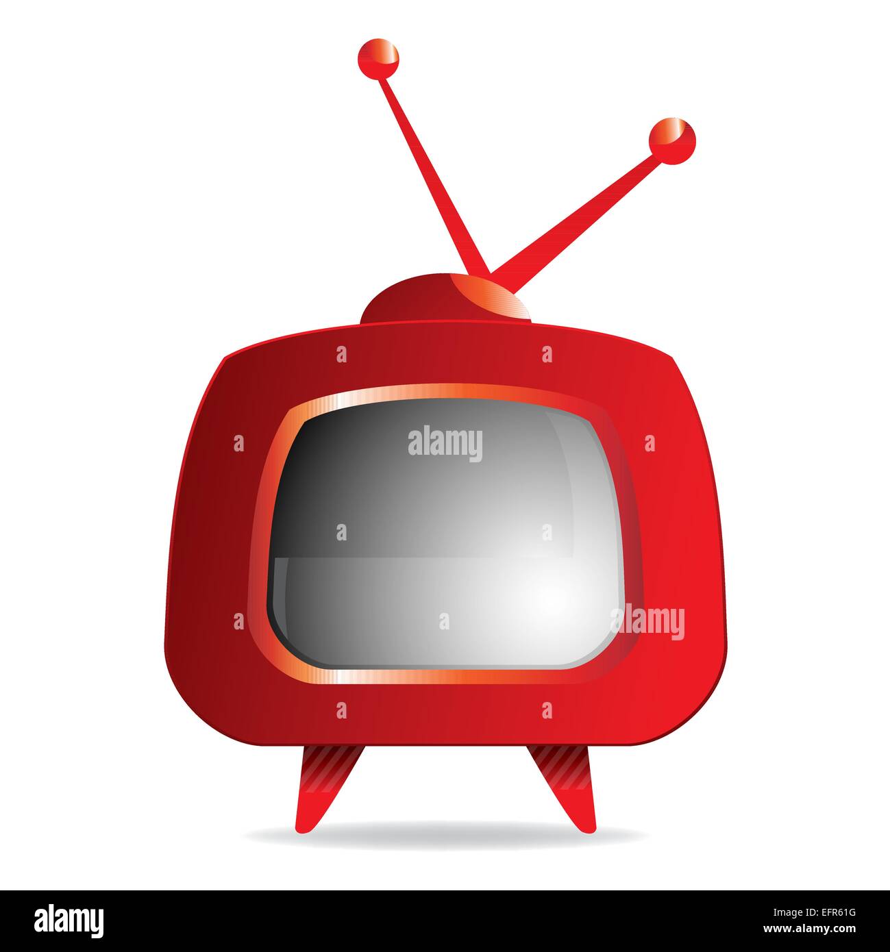 Illustrazione vettoriale di rosso stilizzato TV retrò Immagine e Vettoriale  - Alamy