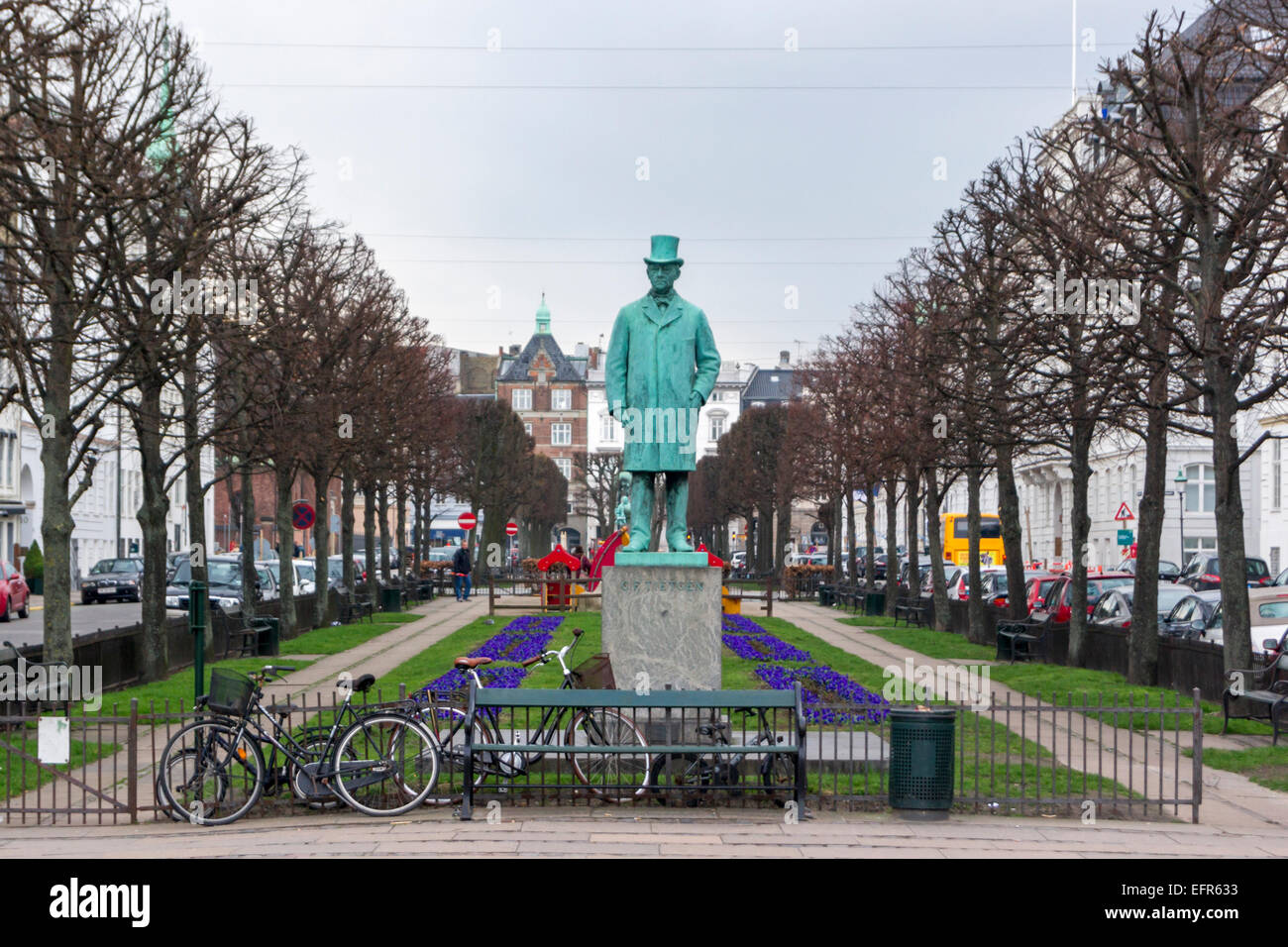 C.F. Tietgen (Carl Frederik Tietgen statua). Sankt Annae Plads, Copenhagen, Danimarca Foto Stock