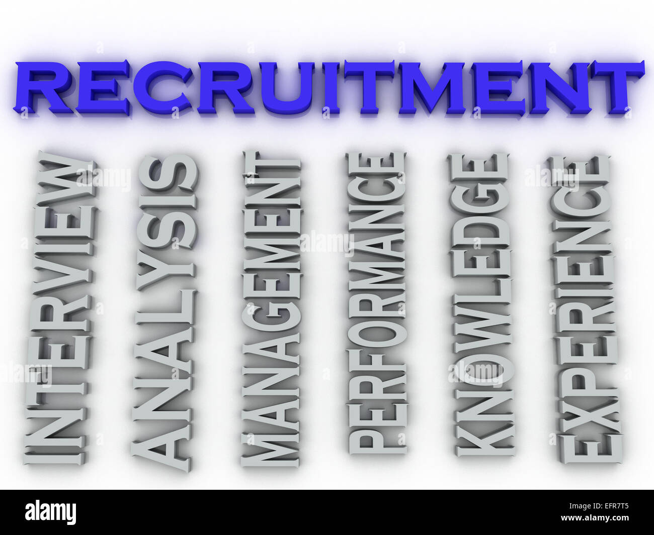 Immagine 3d problemi di reclutamento concetto parola Sfondo nuvola Foto Stock