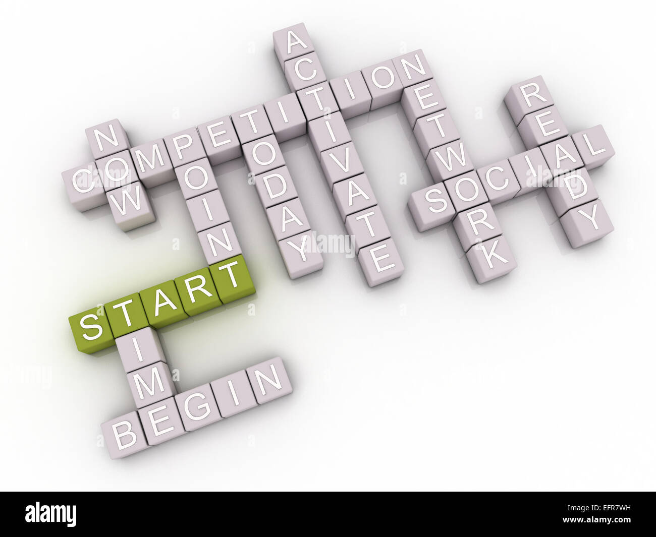 Immagine 3d problemi di avvio concetto parola Sfondo nuvola Foto Stock