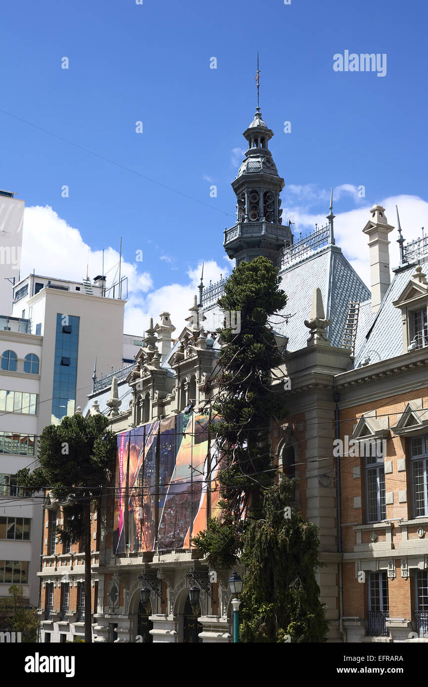 La facciata del Palacio concistoriali Gobierno Municipal de La Paz (municipio) su Mercado street a La Paz, in Bolivia Foto Stock