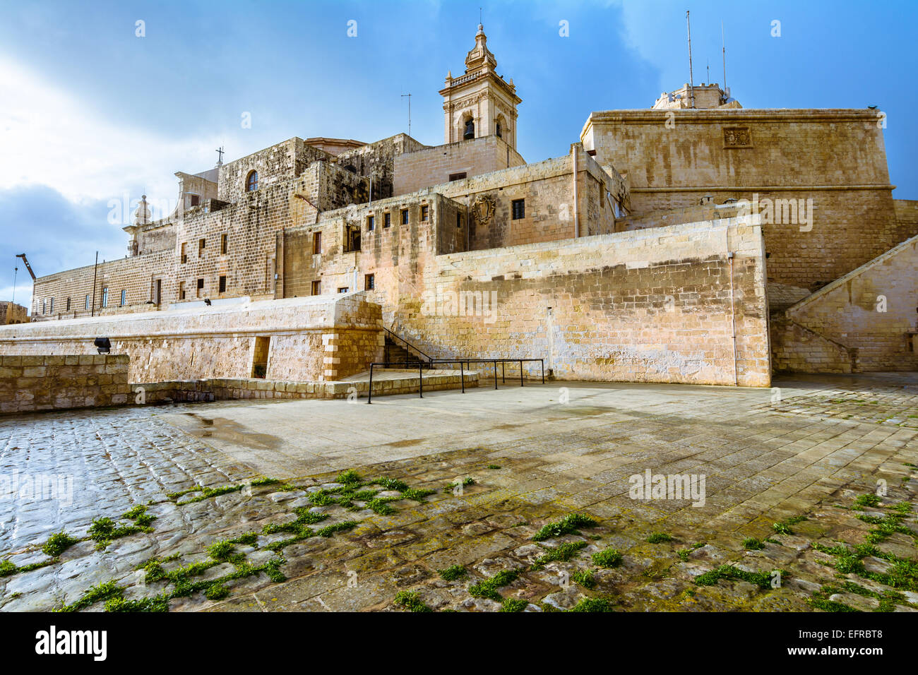 La cittadella fortres su isola di Gozo,l'isola di Malta. Foto Stock