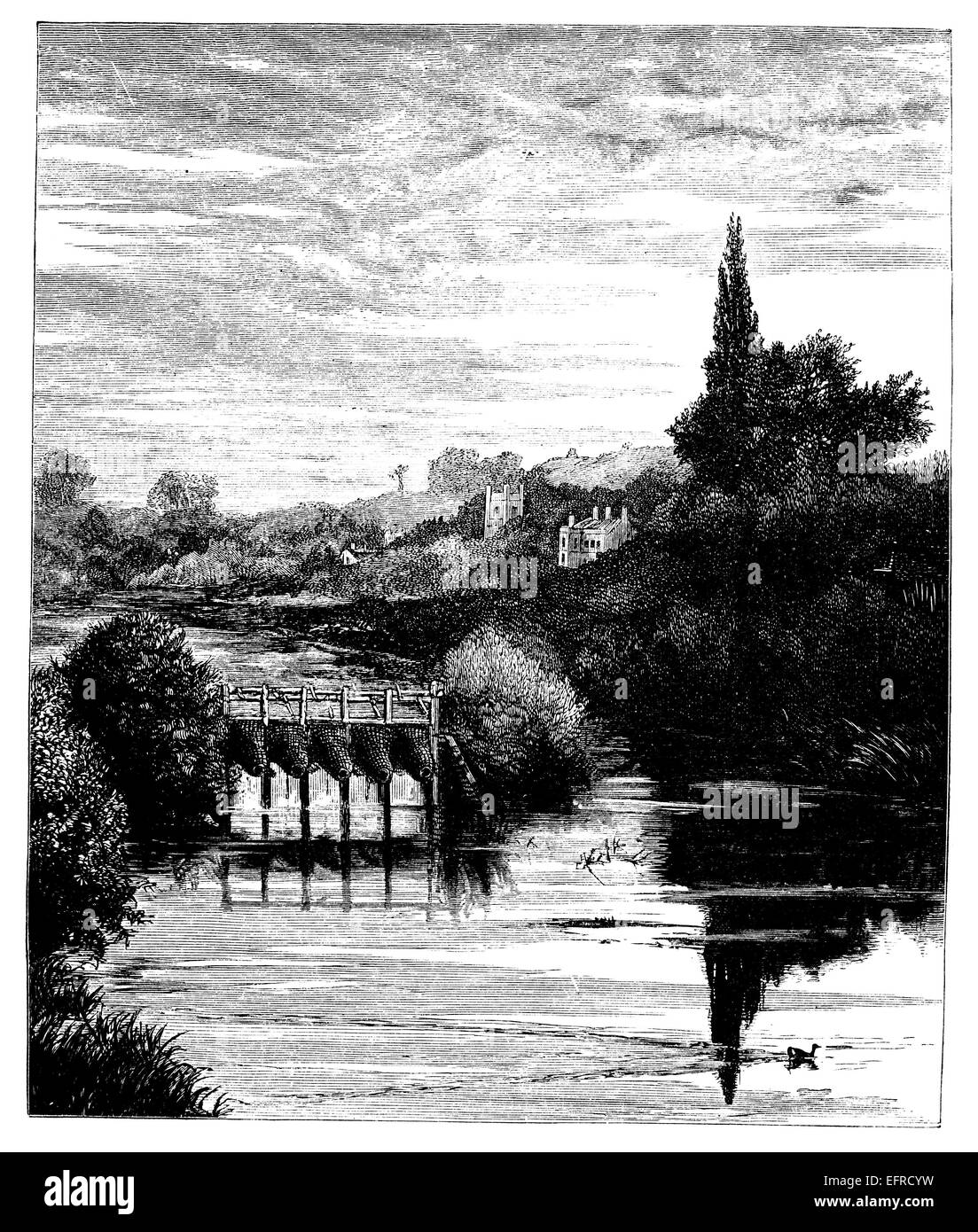 Caversham, Regno Unito, fotografati da 'Inglese immagini disegnate con penna e matita" pubblicato a Londra ca. 1870. Foto Stock