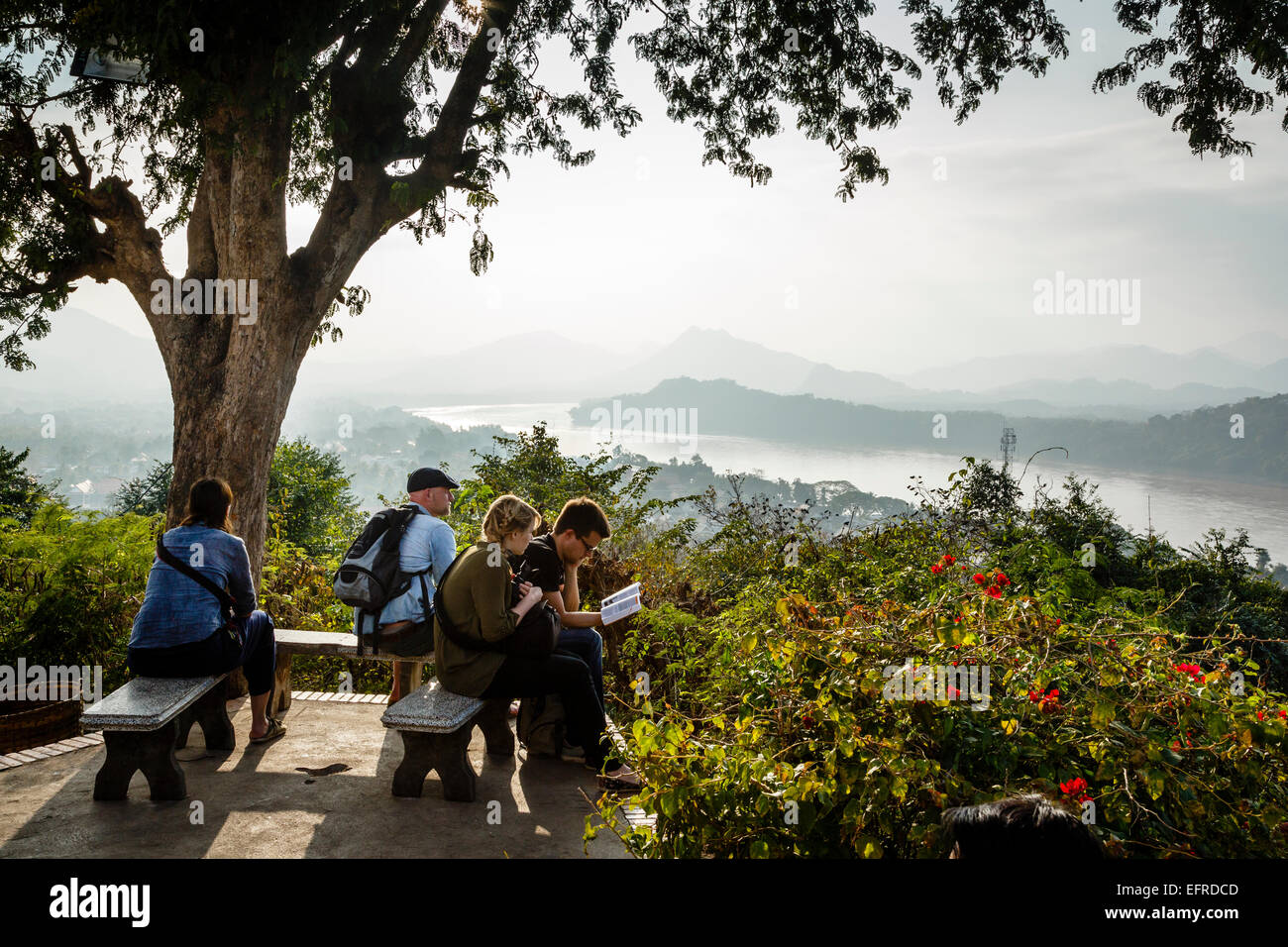 Vista su Luang Prabang, Laos. Foto Stock