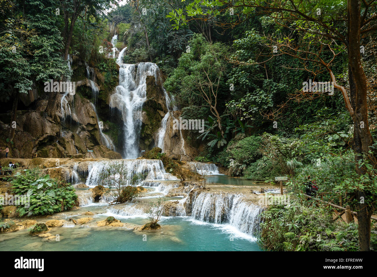 Le cascate di Kuang Si, Luang Prabang, Laos. Foto Stock