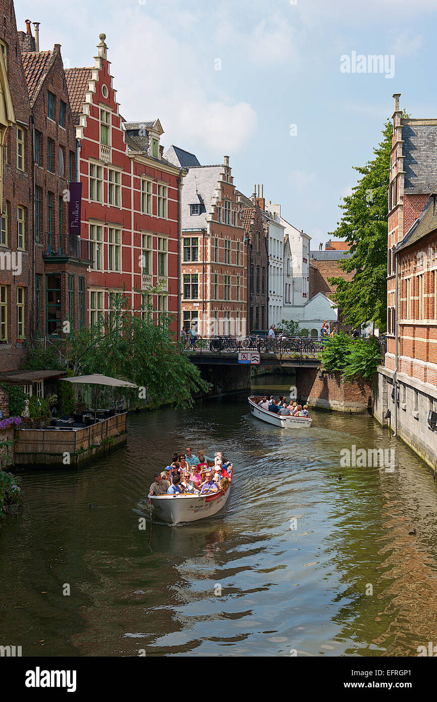 Gand Canal, Gand, Belgio Foto Stock