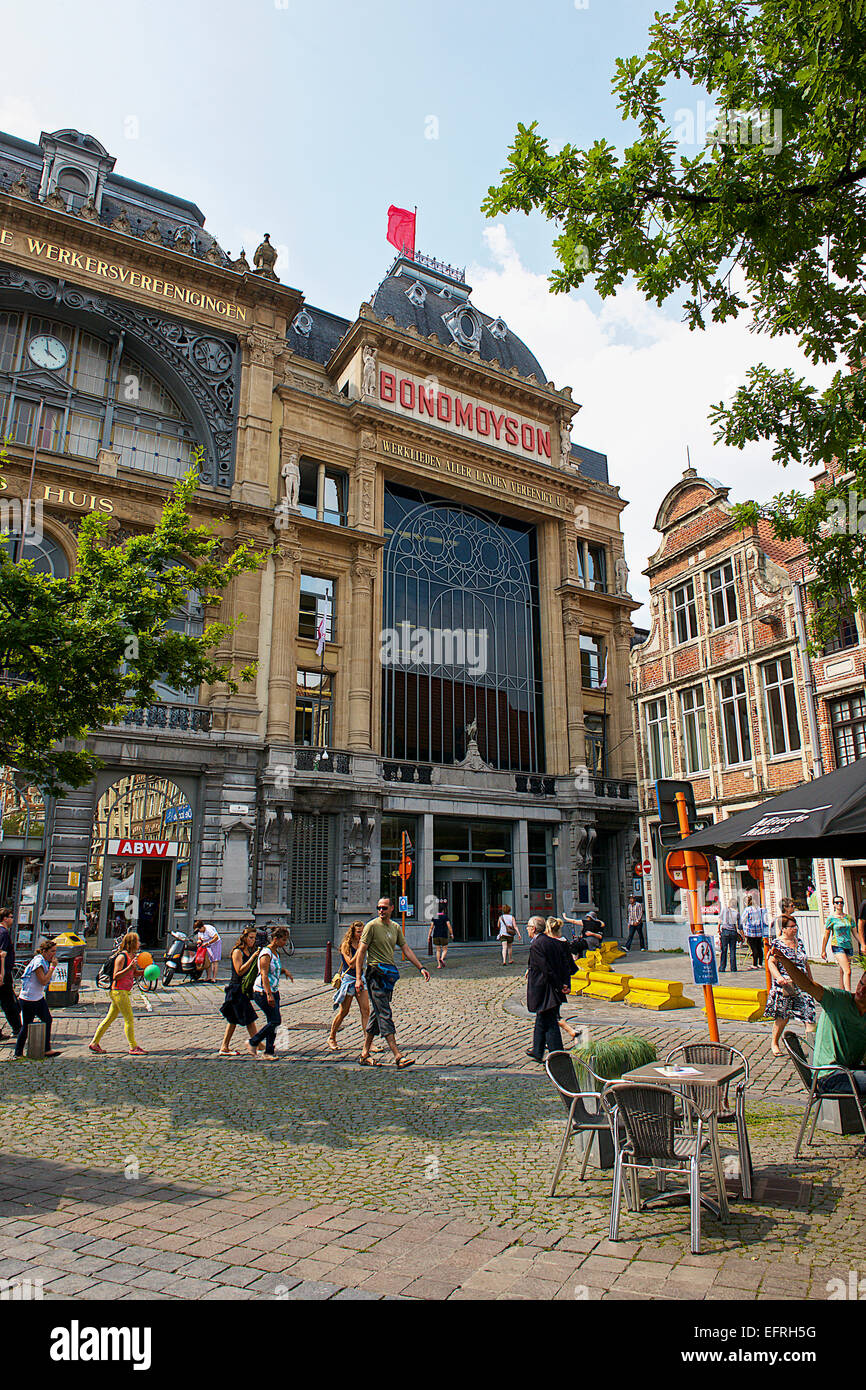 Venerdì Piazza del Mercato, Gand, Belgio Foto Stock