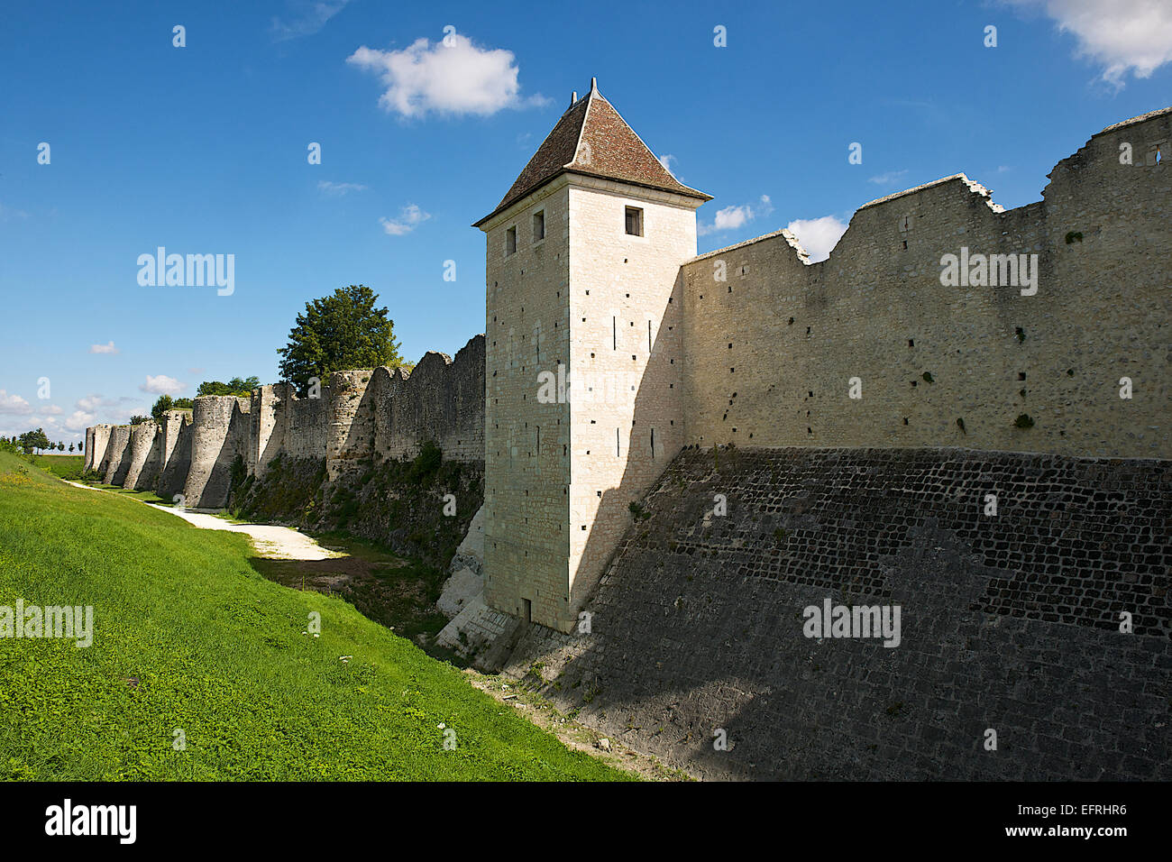 Muro di castello in Provenza, Francia Foto Stock