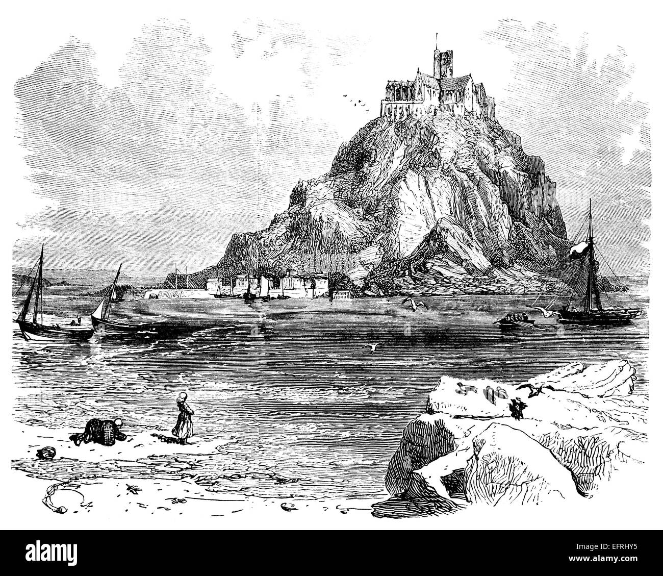 Fotografata da un libro intitolato "English immagini disegnate con penna e matita" pubblicato a Londra ca. 1870. Foto Stock