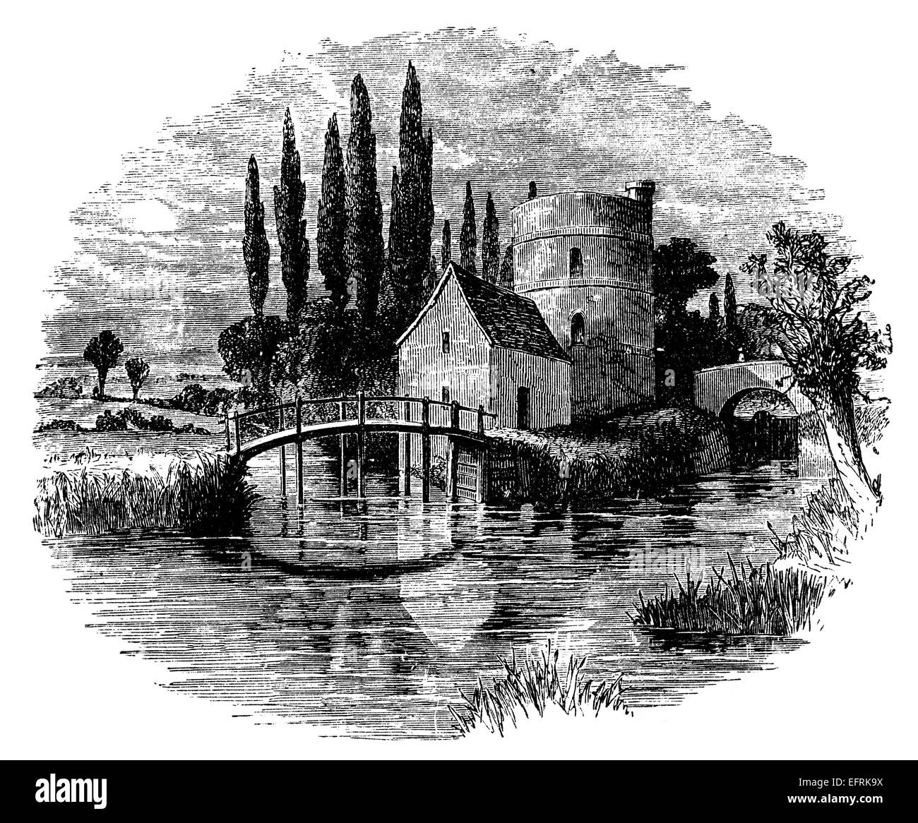 Fotografata da un libro intitolato "English immagini disegnate con penna e matita" pubblicato a Londra ca. 1870. Il diritto d'autore ha expir Foto Stock
