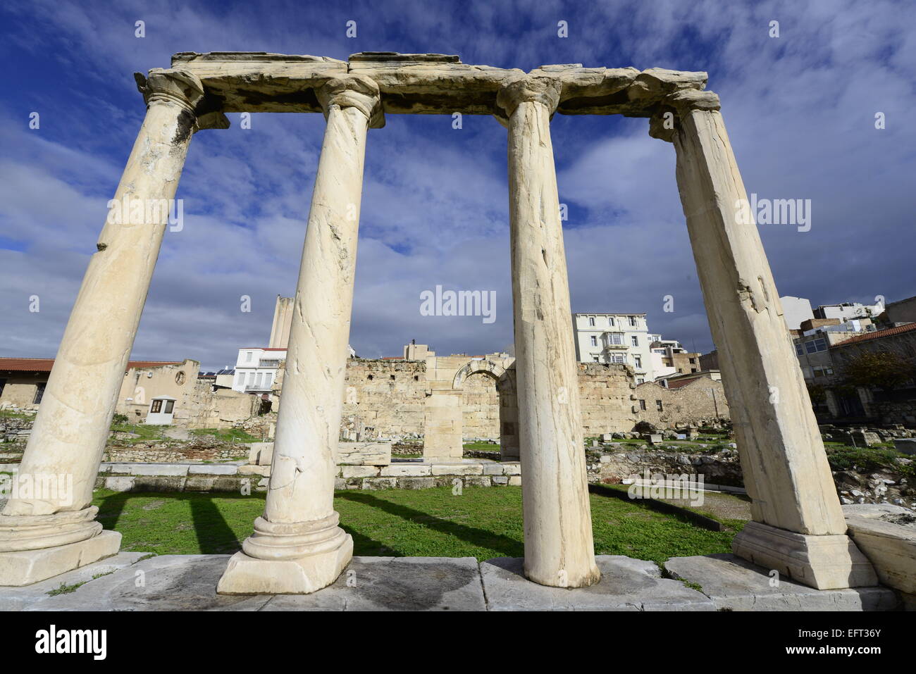 Il sito archeologico di Hadrian's Library. Foto Stock