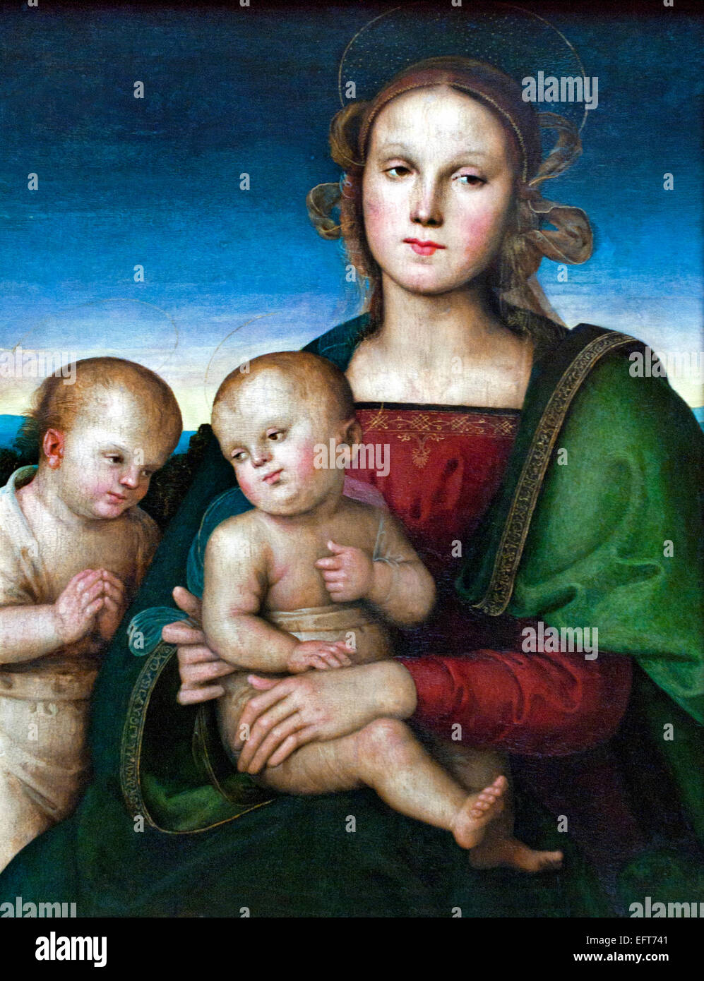 Madonna con San Giovanni Battista. Pietro Perugino 1445 -1523 Italia italiano ( Pietro Vannucci ) Foto Stock