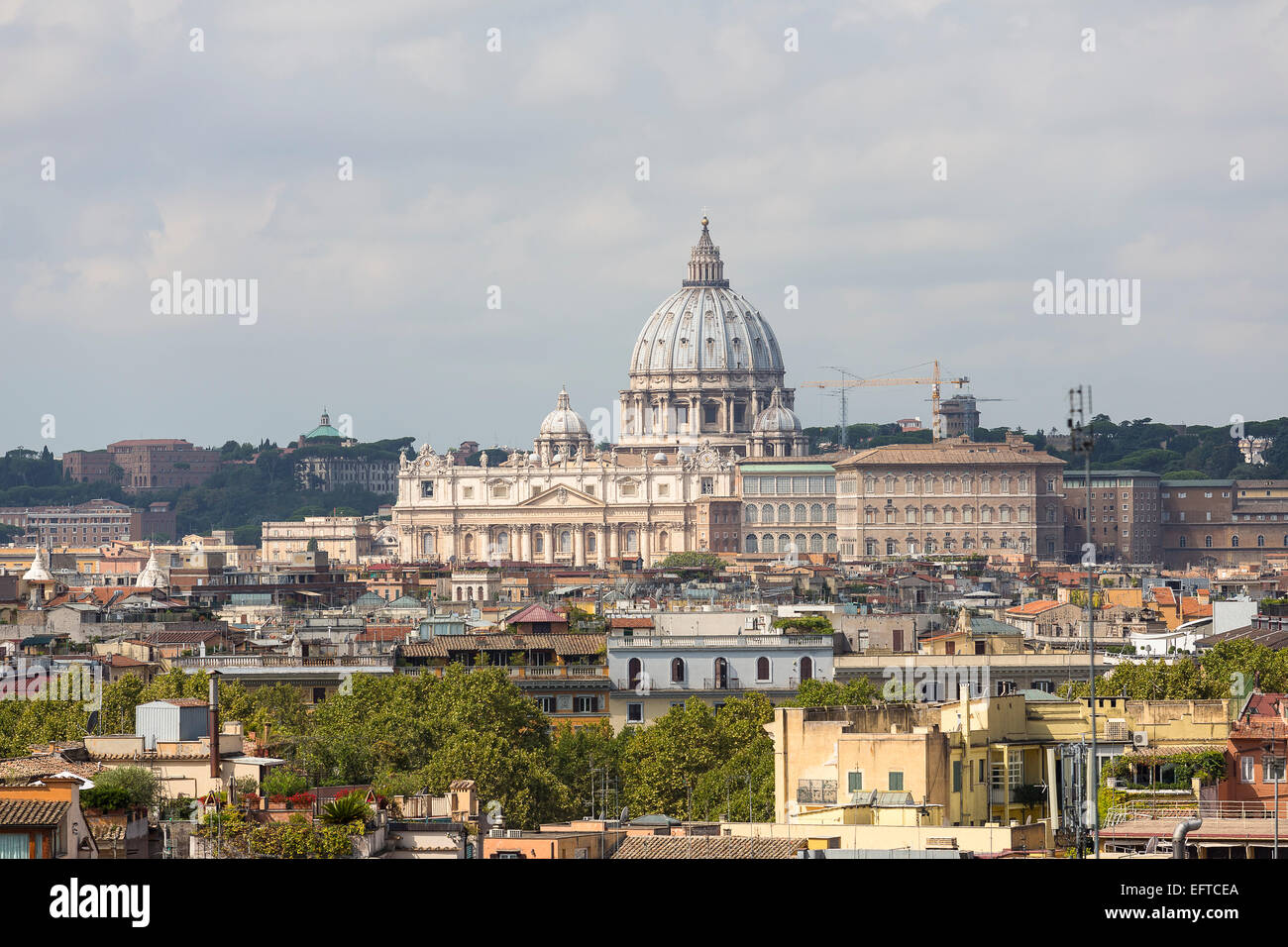 Piazza San Pietro e sui tetti. Roma, Italia Foto Stock