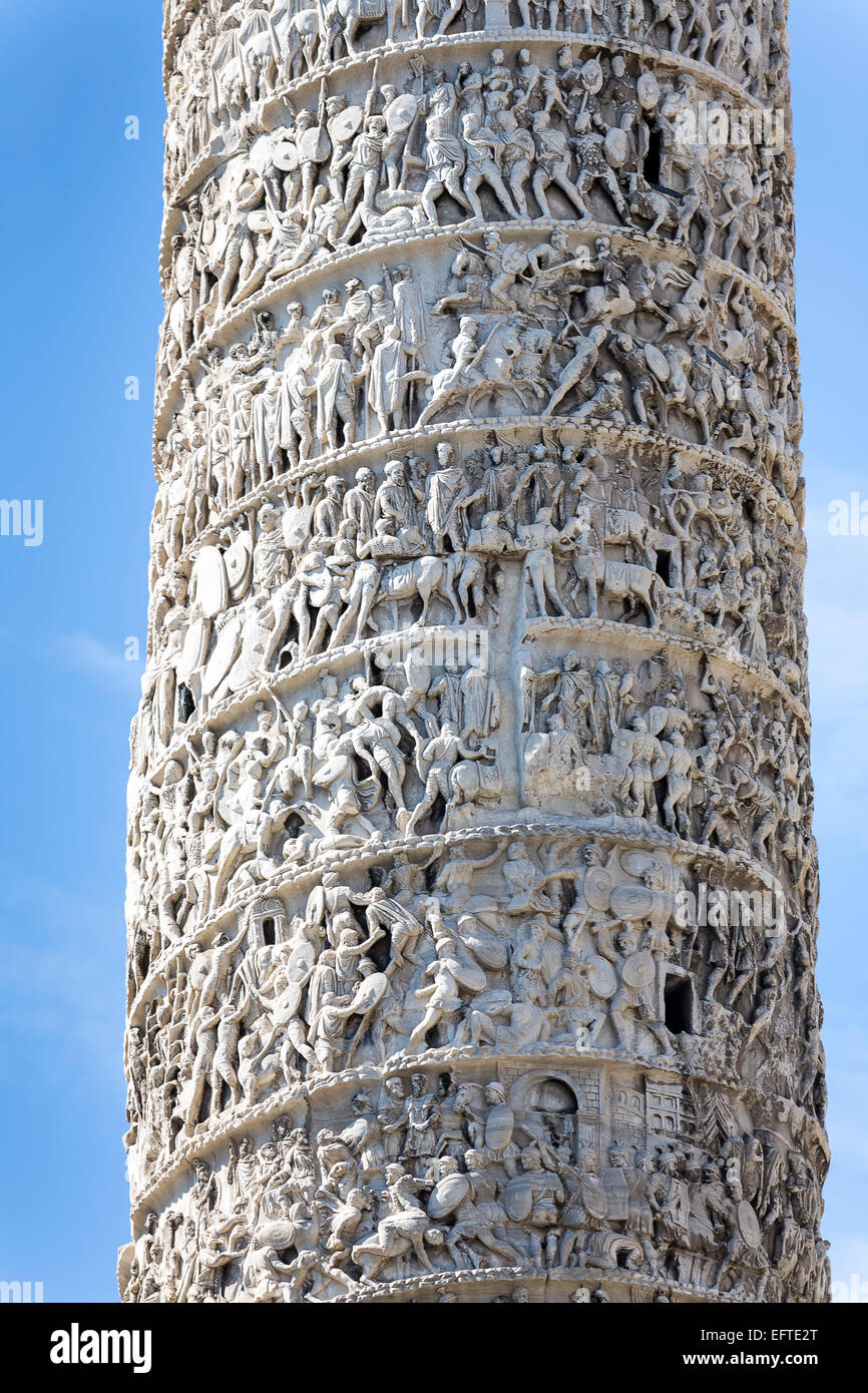 La colonna di Marco Aurelio. Roma, Italia. Foto Stock