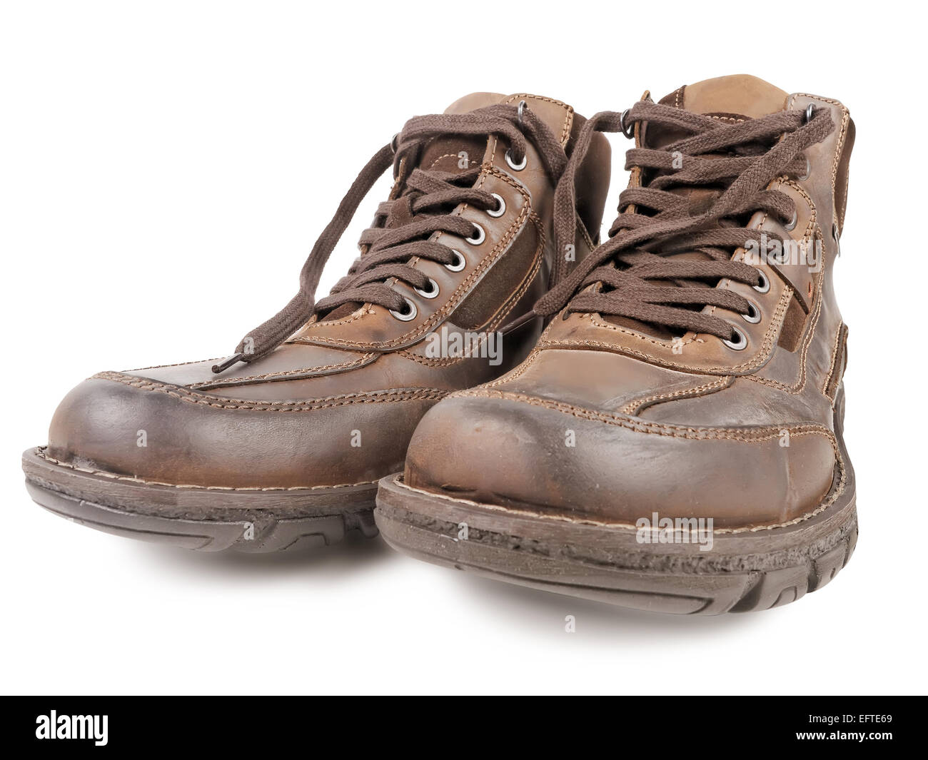 Scarpe invernali isolati su sfondo bianco, studio shot Foto Stock