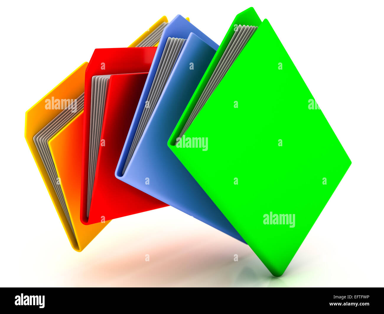 Le cartelle e i file su sfondo bianco Foto Stock