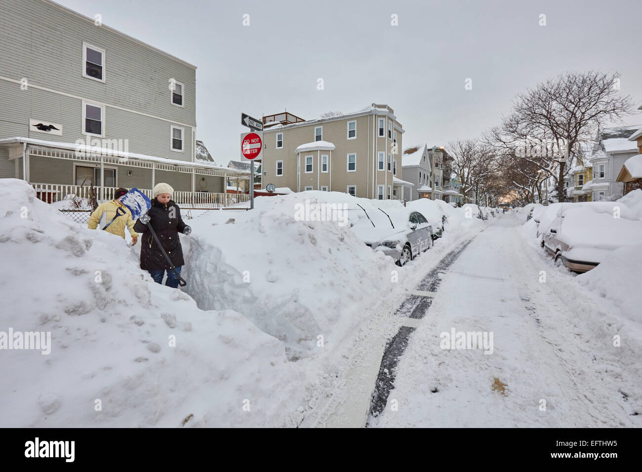 Boston, MA, USA. Il 10 febbraio, 2015. Conseguenze della tempesta di neve Marcus. Credito: MJ Fotografia/Alamy Live News Foto Stock