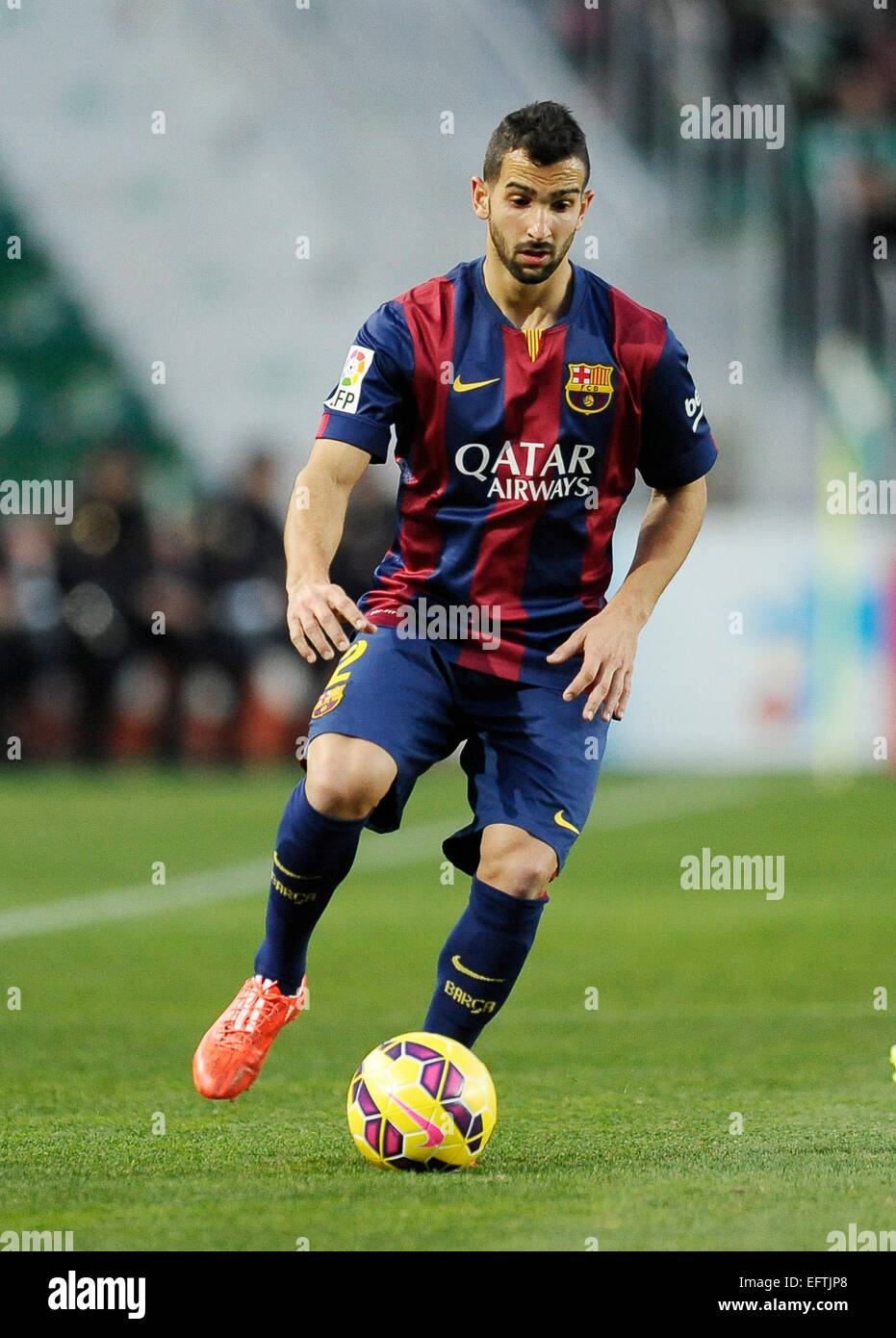 Calcio Primera Division 24.1.2015 , Elche vs FC Barcellona -- Martin Montoya Foto Stock
