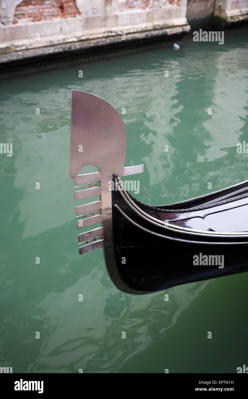 Gondola punta di prua. Venezia, Italia Foto Stock