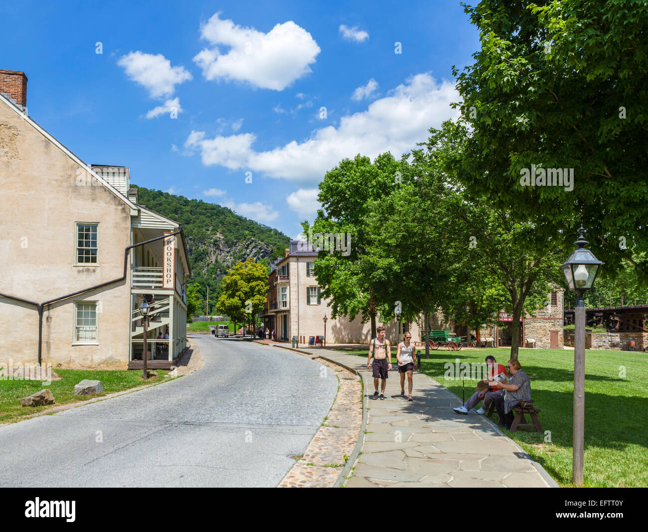 Shenandoah Street nel quartiere storico di harpers Ferry, harpers Ferry National Historical Park, West Virginia, USA Foto Stock