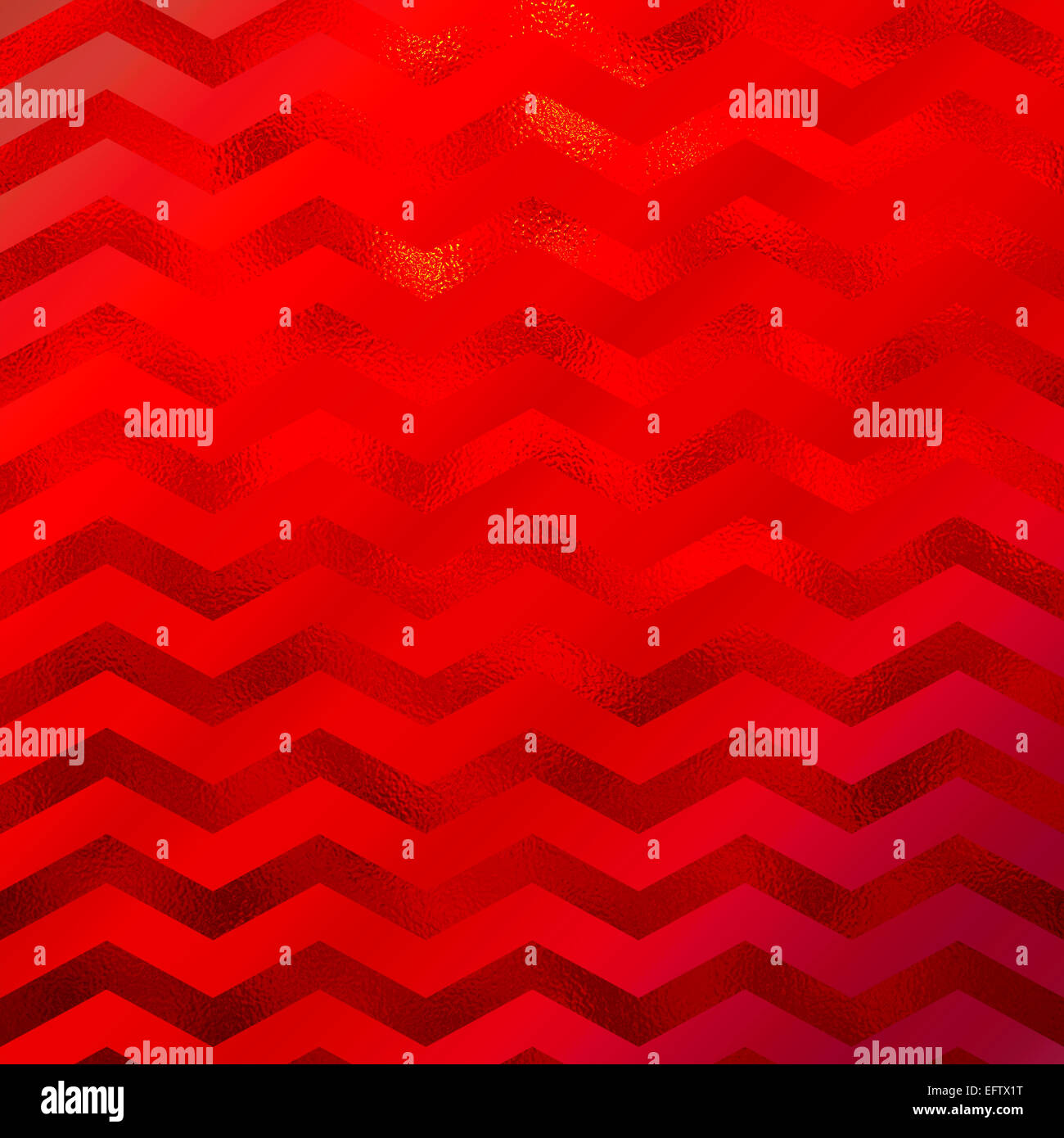 Rosso in similpelle di lamina metallica modello Chevron Freccette Texture a zig zag sfondo Foto Stock