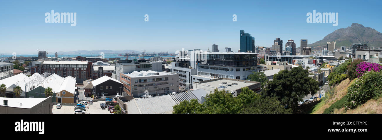 Cape Town, panoramica su Die Waterkant e il centro città, Western Cape, Sud Africa Foto Stock