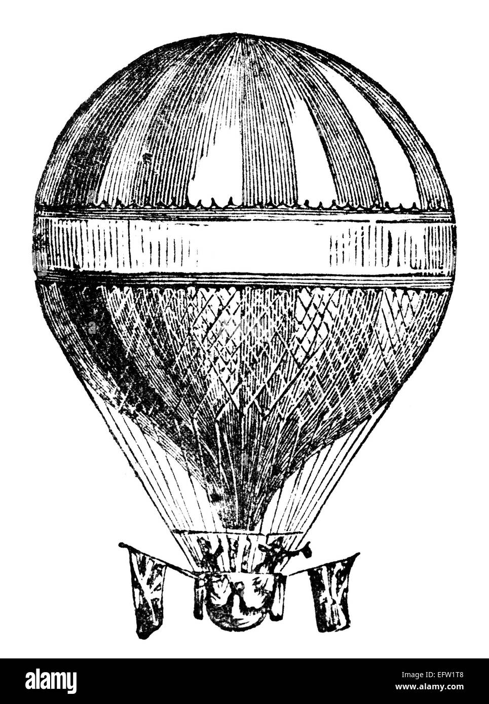 Incisione in stile vittoriano di un palloncino elio. Restaurata digitalmente immagine da una metà del XIX secolo enciclopedia. Foto Stock