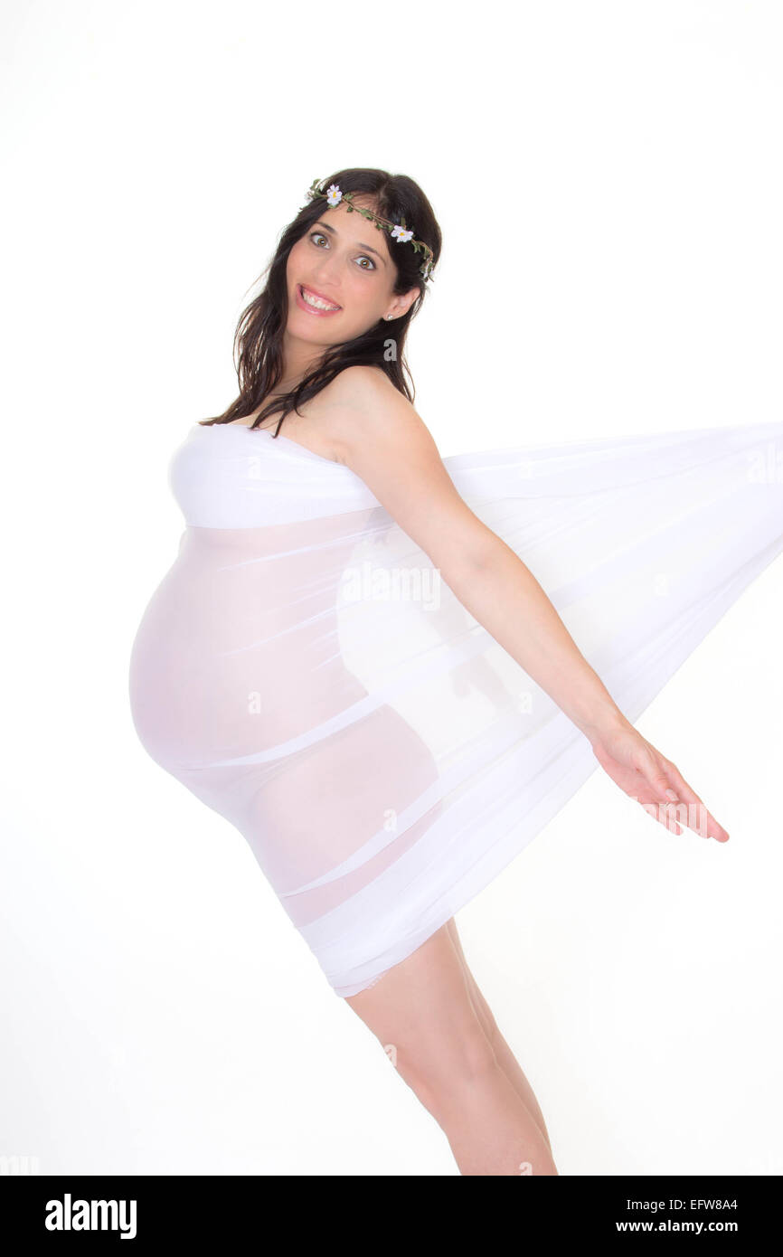 La gravidanza, donna in stato di gravidanza Foto Stock