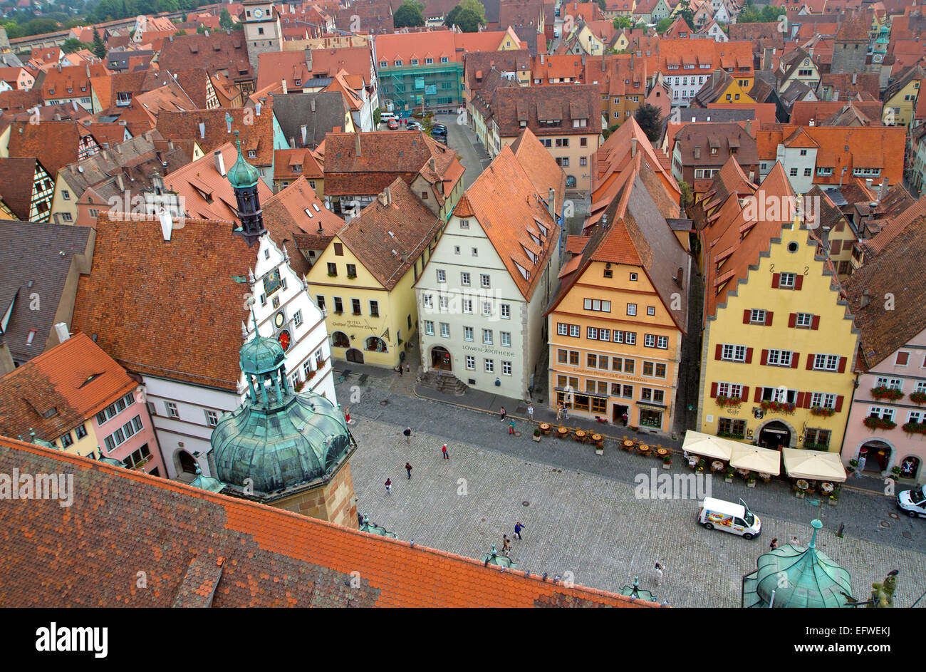 Sovraccarico di Rothenburg ob der Tauber Foto Stock