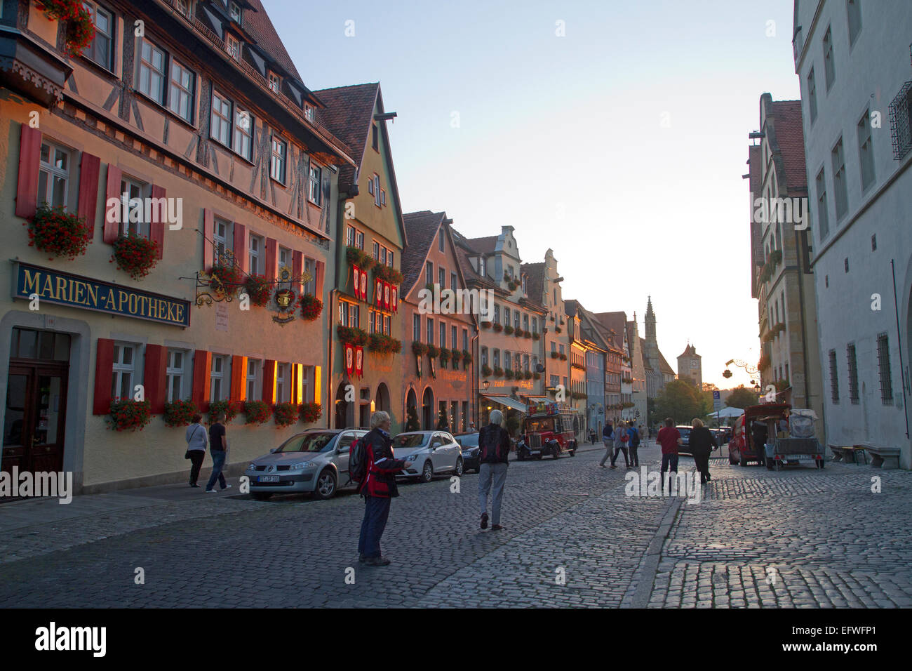 La città medievale di Rothenburg ob der Tauber Foto Stock