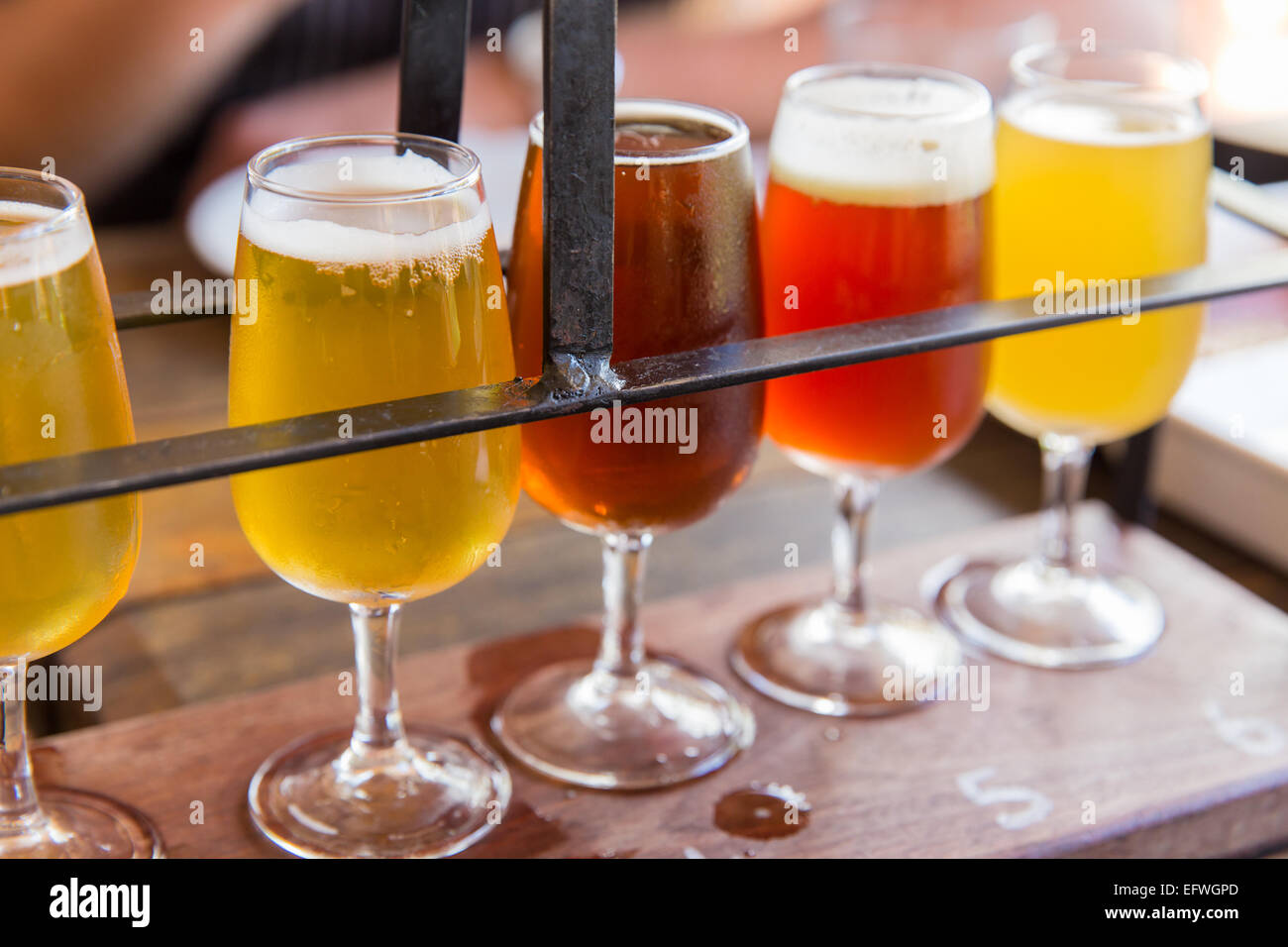 Diversi tipi di birra Foto Stock