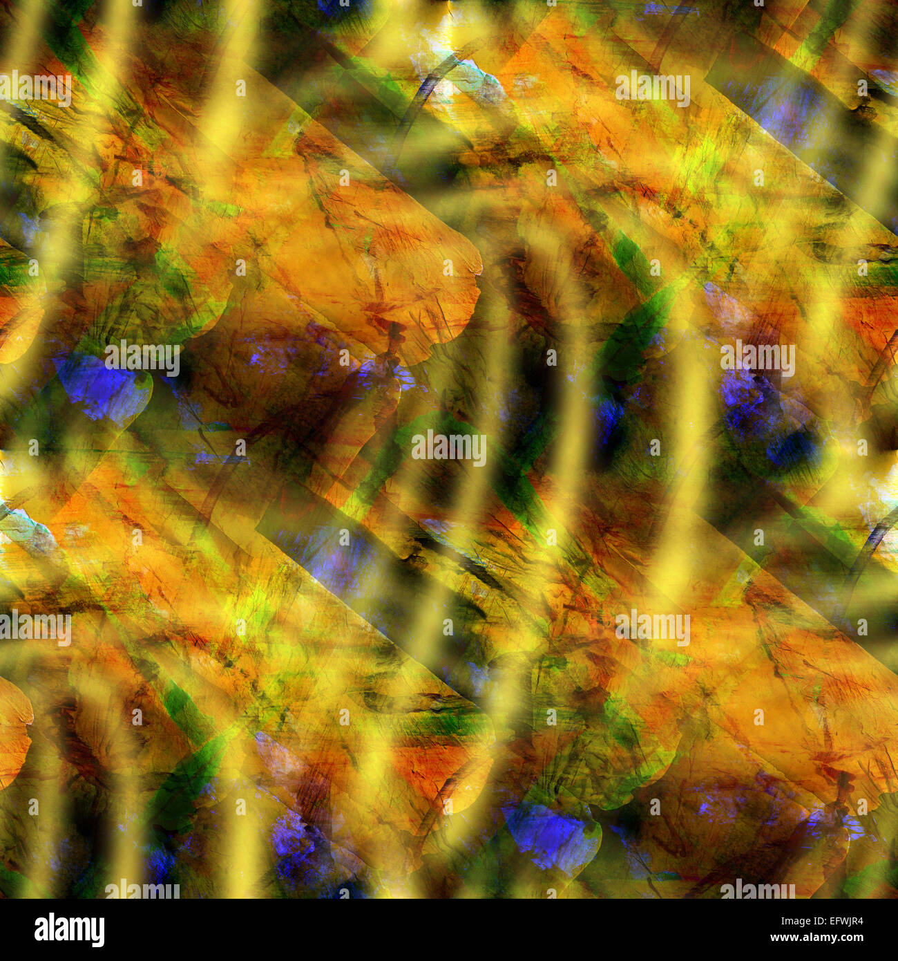 Sfondo di inchiostro giallo, verde ornamento acquerello arte seamless texture pennello astratto Foto Stock