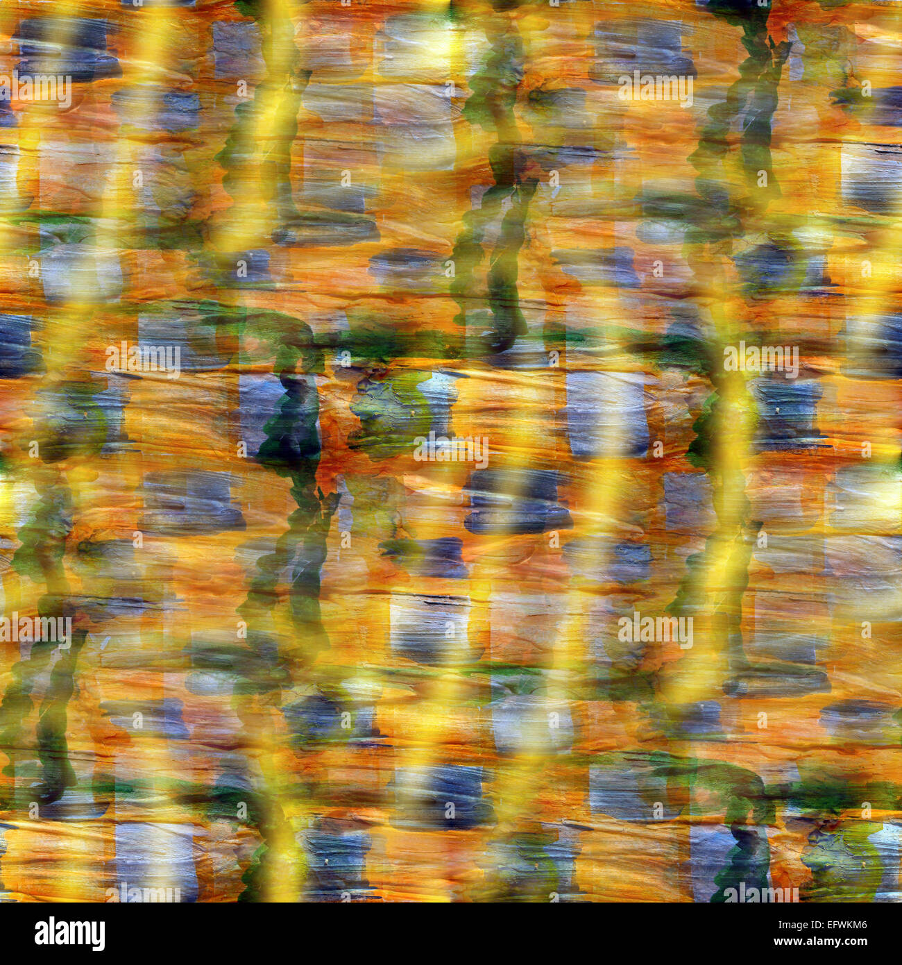 Sfondo di inchiostro giallo, verde, quadrato ornamento acquerello arte seamless texture pennello astratto Foto Stock