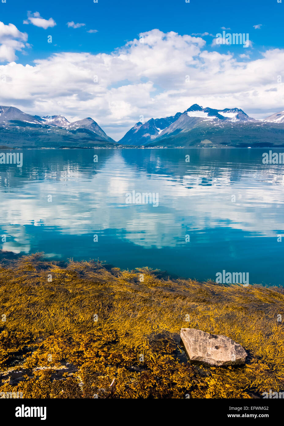 Giornata di sole in Lyngen. Foto Stock