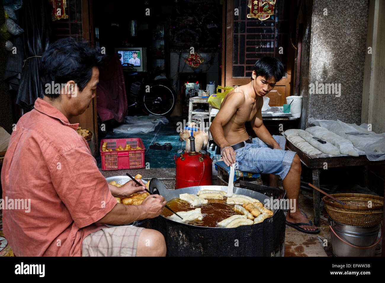 Pressione di stallo di cibo, Can Tho, Delta del Mekong, Vietnam Foto Stock