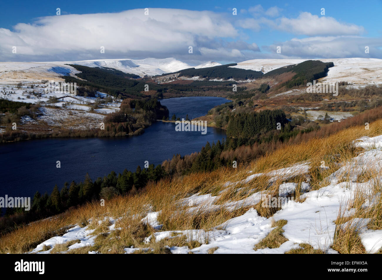 Taf Fechan serbatoi, il Parco Nazionale di Brecon Beacons, Powys, Wales, Regno Unito. Foto Stock