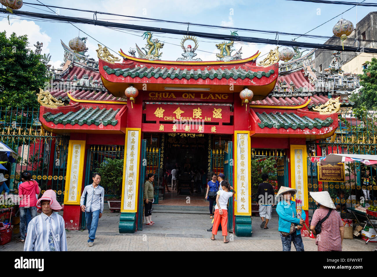 Quan Am Pagoda di Cholon (Chinatown), la città di Ho Chi Minh (Saigon), Vietnam. Foto Stock