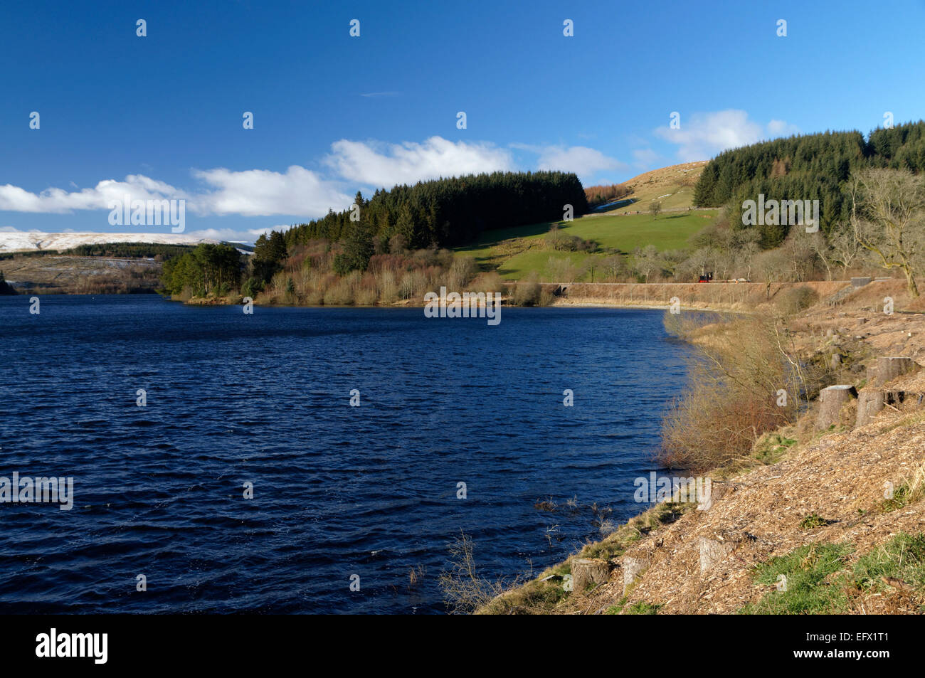 Serbatoio Pontsticill, Parco Nazionale di Brecon Beacons, Powys, Wales, Regno Unito. Foto Stock