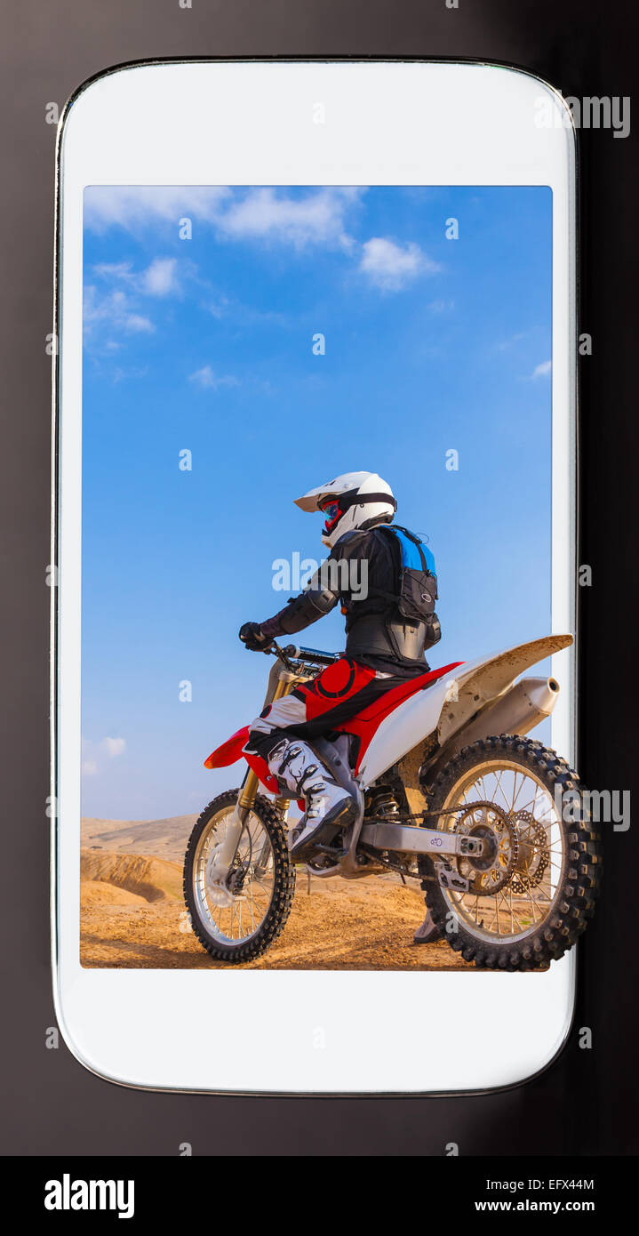 Notizie di sport in smartphone, online live broadcast Foto Stock